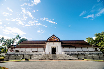Fototapeta premium Luang Prabang, Laos - October 20, 2017: Royal Palace Museum of Luang Prabang city in Laos (The Royal Palace Museum)