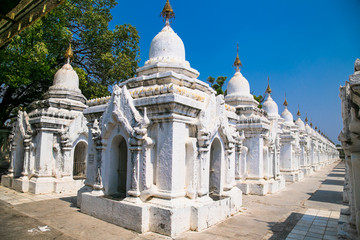 Kuthodaw pagoda in Mandalay. Myanmar. (Burma).