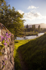 peaceful scene landscape in the scottish town of Callander in the scottish highlands and close to the trossachs national park