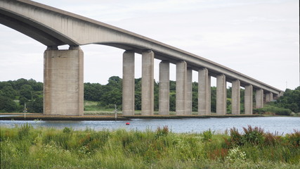 Road bridge over the River Orwell, Suffolk, UK