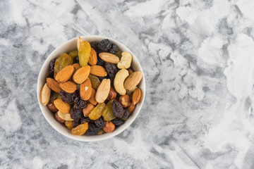 Different nuts on a plate