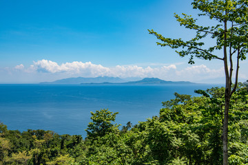 Fototapeta na wymiar view of verde island and luzon from mindoro in the philippines