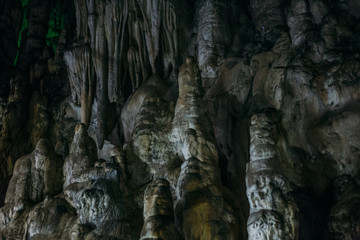 Fototapeta na wymiar Mystery cave tunnel underground, limestone geologic