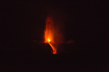 Eruption of Etna Volcano In Sicily
