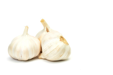 Garlics isolated on white