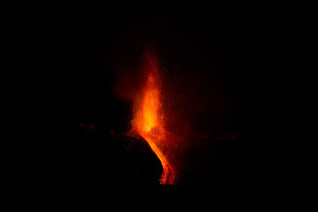 Eruption of Etna Volcano In Sicily 