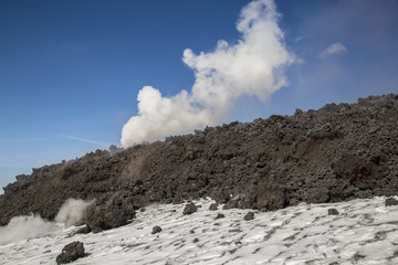 Eruption of Etna Volcano In Sicily 