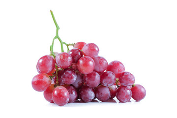 red grapes isolated on white background