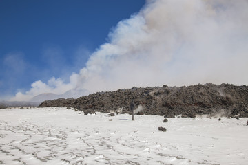 Eruption of Etna Volcano In Sicily 