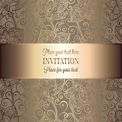 Vintage baroque style wedding invitation card 