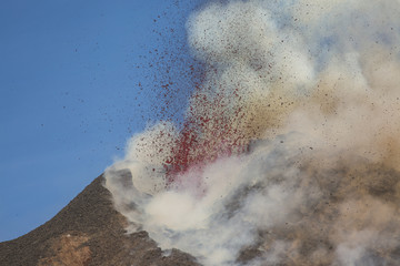 Eruption of Etna Volcano In Sicily 