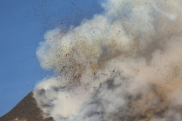 Eruption of Etna Volcano In Sicily