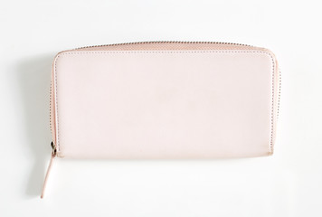 Woman pink purse isolated on the white background