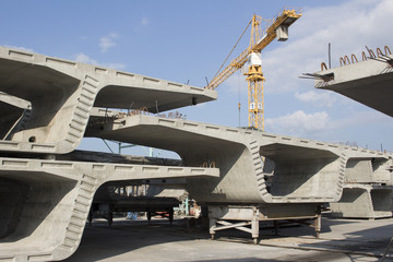 concrete gerder segment of the bridge