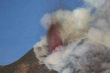 Eruption of Etna Volcano In Sicily