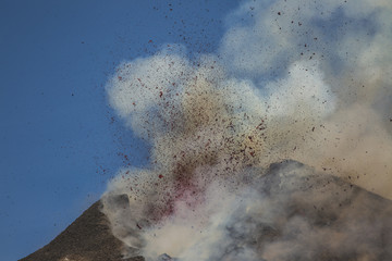 Eruption of Etna Volcano In Sicily