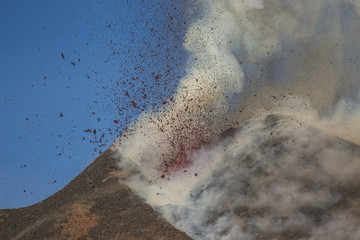 Eruption of Etna Volcano In Sicily 
