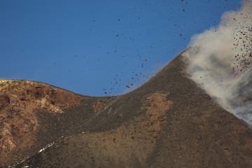 Eruption of Etna Volcano In Sicily