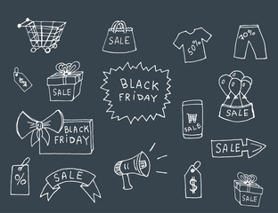Outline icon collection - Black Friday Big Sale. Vector eps 10.