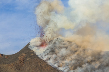 Eruption of Etna Volcano In Sicily