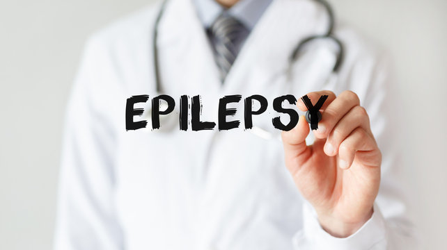 Doctor writing word Epilepsy with marker, Medical concept