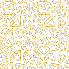 Diamonds seamless pattern. Vector golden background. Fashion wrapping or fabric pattern.