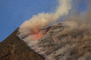 Eruption of Etna Volcano In Sicily
