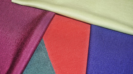 macro from colorful textured jersey silk fabric