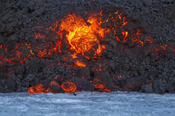 Eruption of Etna Volcano in Sicily,Italy
