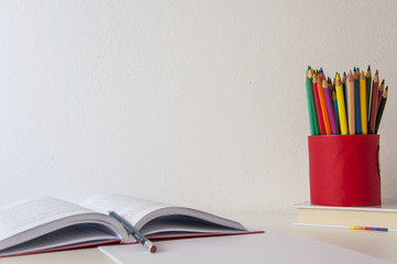 Fototapeta premium School supplies on white background