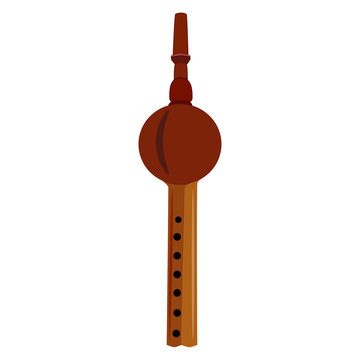 Indian pungi played by snake charmers vector flat illustration