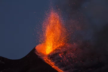 Fototapeten Eruption of Etna Volcano in Sicily,Italy © Wead