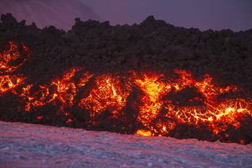 Eruption of Etna Volcano in Sicily,Italy