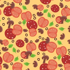 Muurstickers seamless pizza background © anela1986