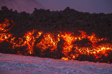 Eruption of Etna Volcano in Sicily,Italy