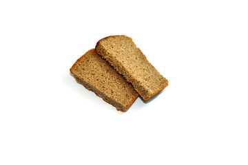 Bread slices on white background