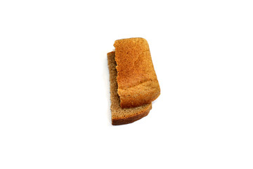 Bread slices on white background