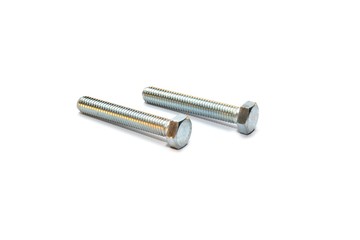 Bolt and nut on a white background.Selective focus.