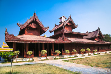 Obraz premium The Royal palace in Mandalay, Myanmar.
