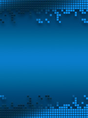 Blue pixels abstract background