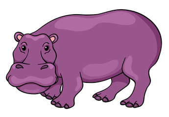 Cute cartoon hippopotamus