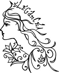 Charming princess with long hair, a crown 