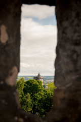 View of the Church of the Holy Rude through one of the arrow loops at Stirling Castle