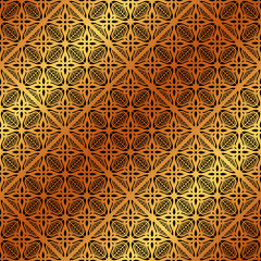 Golden ornamental seamless pattern. Template for design.