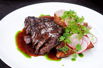 Delicious juicy steak beef meat