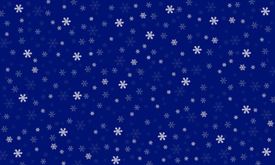 Small snowflakes pattern. Blue background.