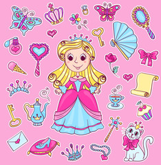 Cute princess sticker set