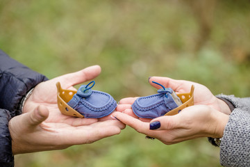 Conceptual photo of a couples hands