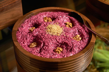 Vegetarian lenten salad with beets