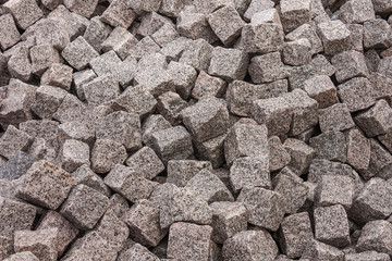 Granite stones piled in a heap